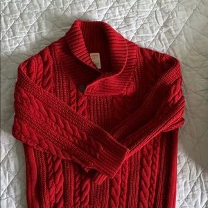 Red Cableknit cotton sweater